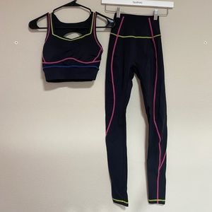 BuffBunny Black/Neon Set - S Top & XS Bottom